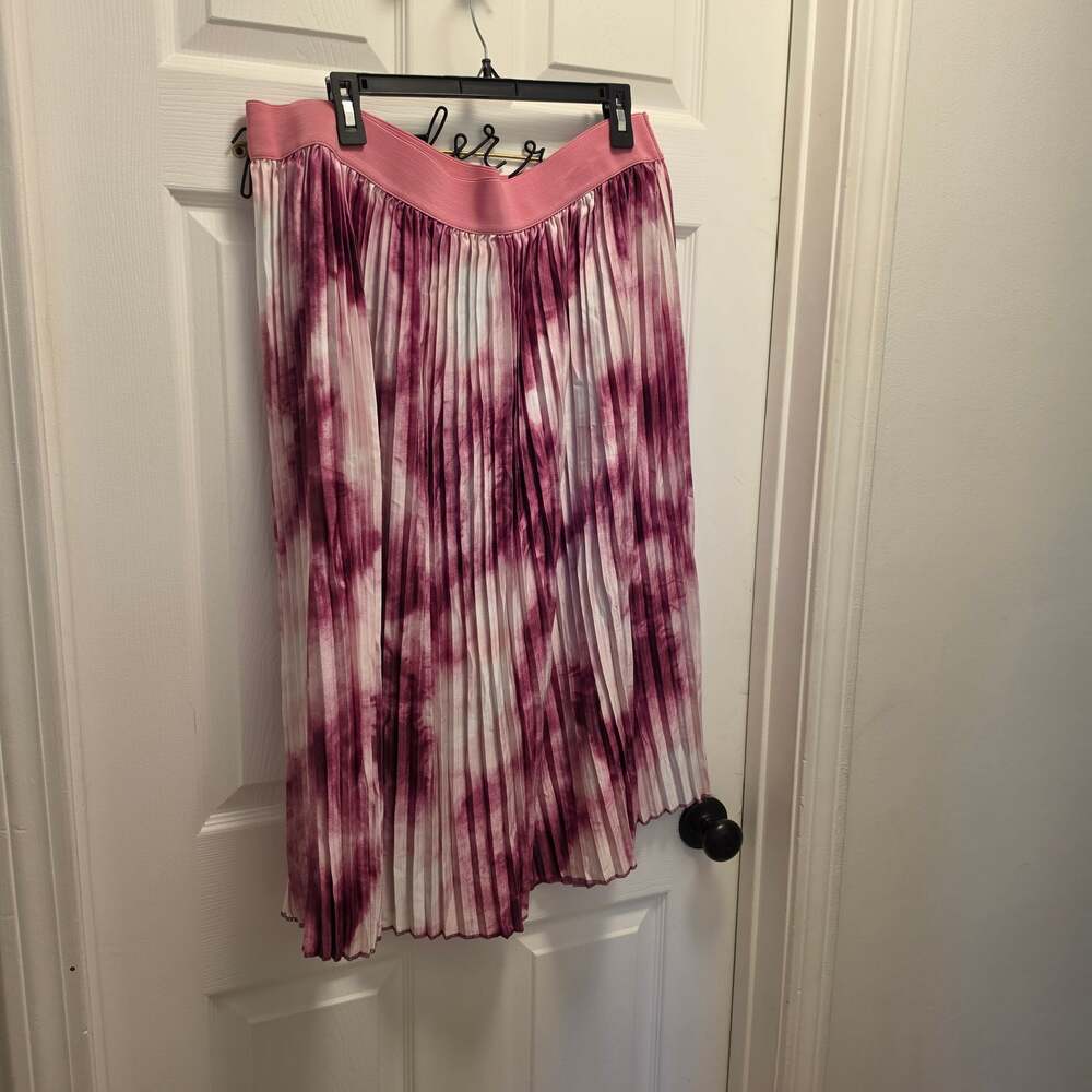 Lularoe 3XL Jill Skirt with Pink Tie Dye and Thick Pink Waistband